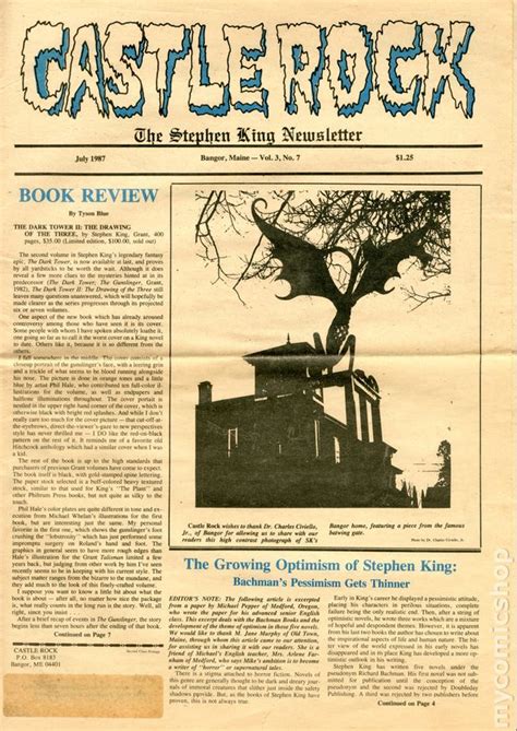 Castle Rock The Stephen King Newsletter 1985 Comic Books