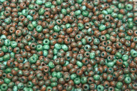 Opaque Turquoise Travertine Preciosa Seed Beads Bead Spider