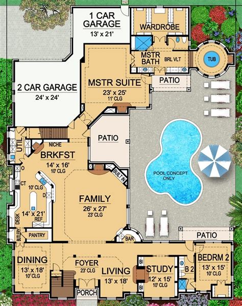 House Plan 5445 00182 Luxury Plan 7192 Square Feet 5 Bedrooms 5