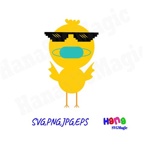 Chicken And Chick With Sunglasses Mask Svg Easter Chick Svg Etsy