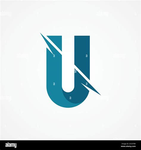 Letter U With Color Blue On The White Background Design Letter U In