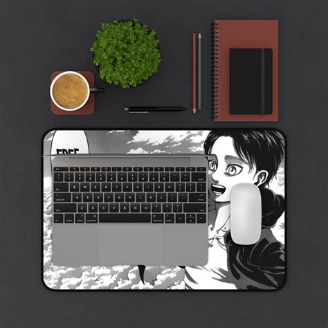 Eren Yeager Anime Mouse Pad Attack On Titan Desk Decor Etsy