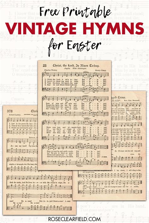 Free Printable Vintage Gospel Hymns Sheet Music Rose Clearfield