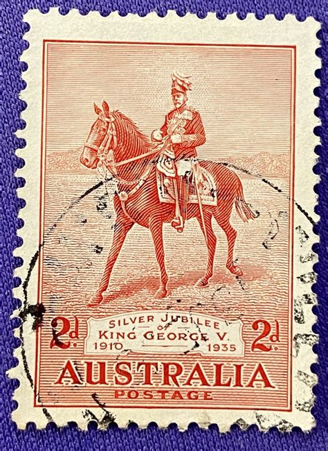 0889 Stamps 1935 Australia 2d Red King George On Horseback