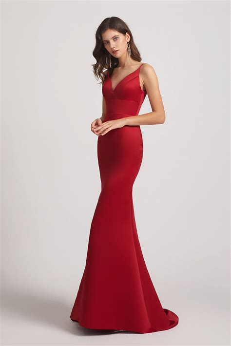 Sexy Spaghetti Straps V Neck Fit And Flare Formal Gown Af0015