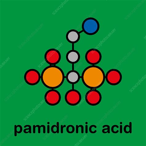 Pamidronic Acid Osteoporosis Drug Molecule Illustration Stock Image