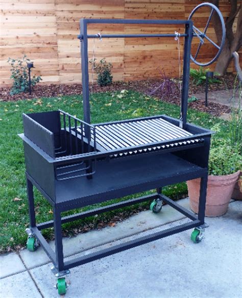 The Ash Argentine Grill With Side Brasero Plus Cart For Wood Or