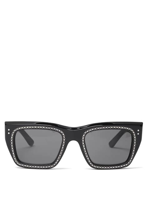 Crystal Embellished D Frame Sunglasses Celine Eyewear