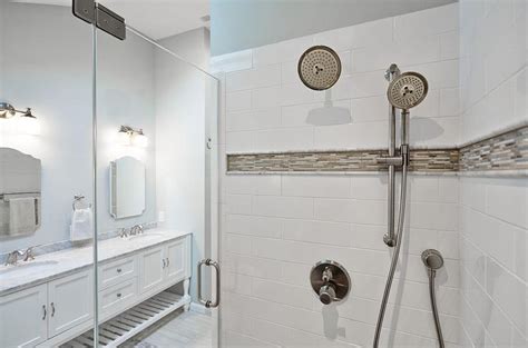 See more ideas about tile bathroom, bathroom border tiles, bathroom design. Gray Mosaic Border Shower Tiles Design Ideas