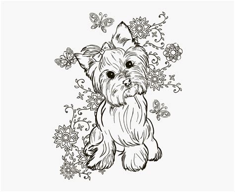 All yorkie coloring pages are free and printable. Yorkie Adult Coloring Pages, HD Png Download - kindpng