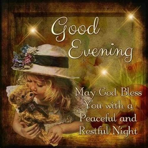Here we have a good collection of good night god bless you images & sweet dreams quotes with images. Evening Blessings/Greetings | Pinterest