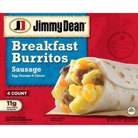 Jimmy Dean Sausage Breakfast Burritos 4 Count Frozen