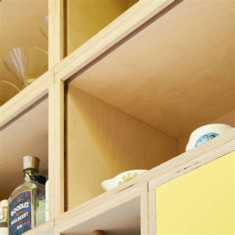 Modular shelving system with sliding Formica doors Modular Shelving