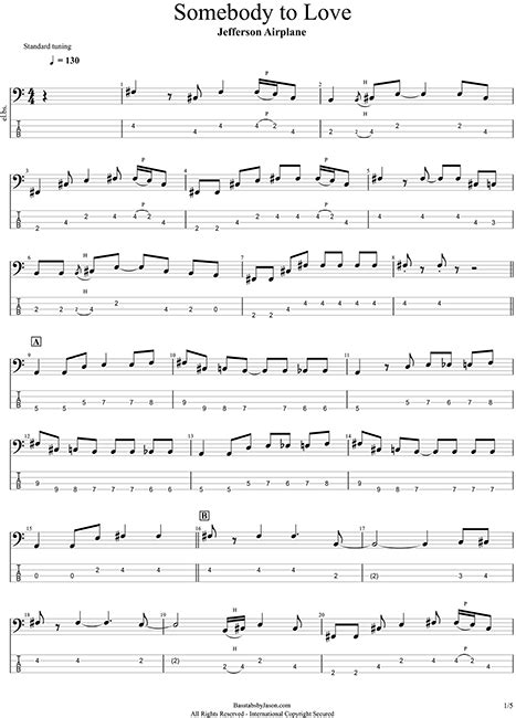 Somebody To Love By Jefferson Airplane Bass Tabs By Jason