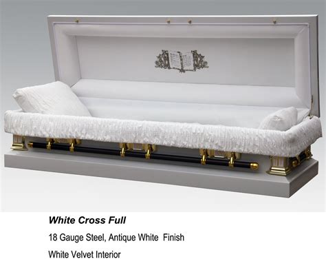 China White Cross Full Couch Casket China Casket Metal Casket