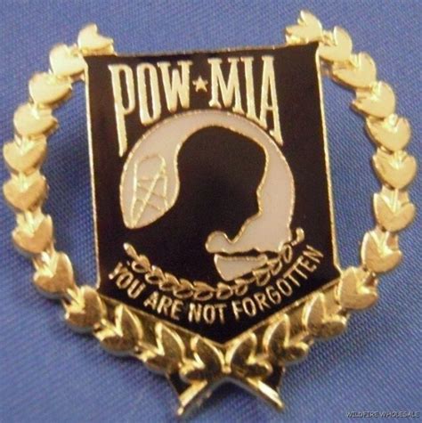 WHOLESALE LOT 12 POW MIA GOLD ENAMELED LAPEL HAT PINS Military Vietnam