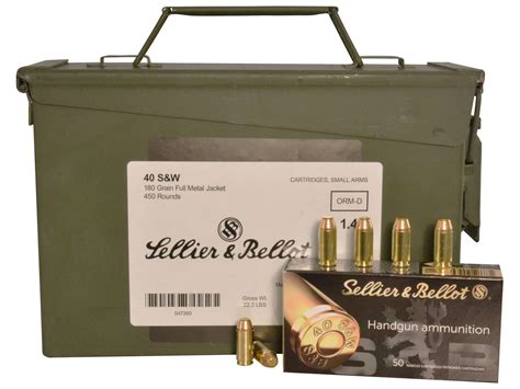 Sellier Bellot Ammo 40 Sandw 180 Grain Full Metal Jacket Ammo Can Of