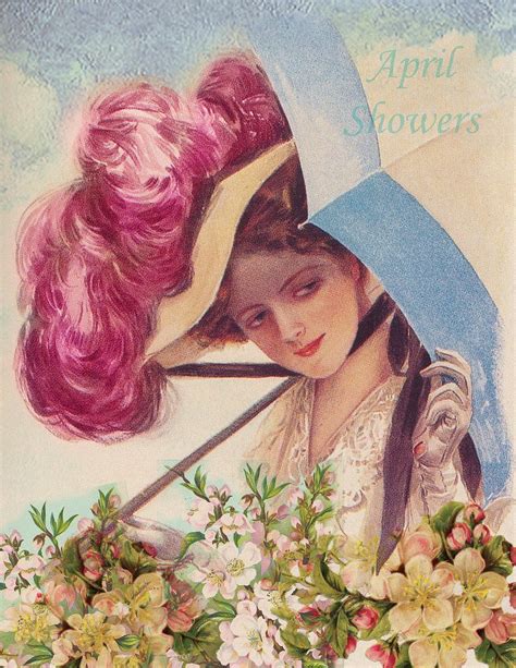 April Showers In 2020 Vintage Illustration Victorian Art Illustration