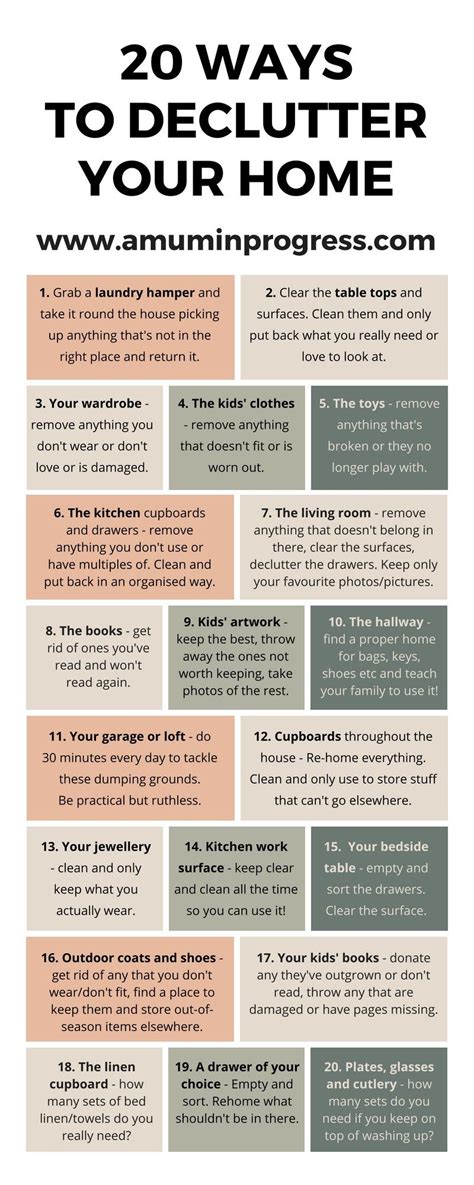 20 Ways To Declutter Your Home Infographic Decluttering Tips How To