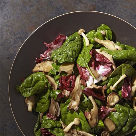 Basically what happened is all things comfy and cozy went and got together in a pan. Spinach & Warm Mushroom Salad Recipe - EatingWell