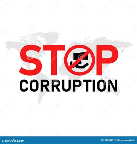 Stop Corruption Poster Design Vector Stock Vector Illustration Of