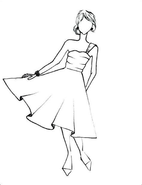 Fashion Model Coloring Pages At Free Printable