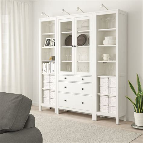 They can be moved as desired. HEMNES Storage combination w doors/drawers - white stained ...