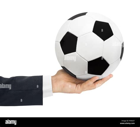 Hand And Soccer Ball Stock Photo Alamy