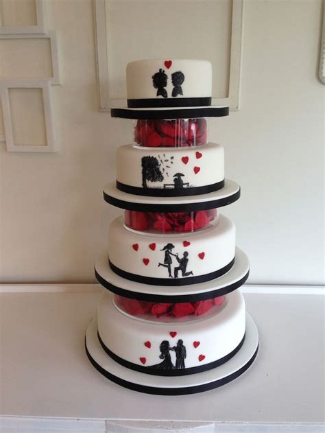 Anniversary Cakes Bedfordshire Buckinghamshire Hertfordshire London Silhouette Wedding Cake