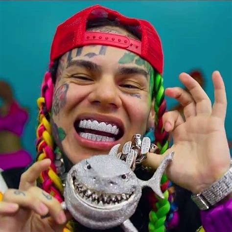 Wholesale 6ix9ine Shark Pendant Full Of Zircon Personality Rap Necklace