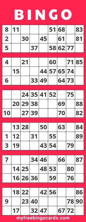 Virtual 1 90 Number Bingo Bingo Cards Printable Templates Free