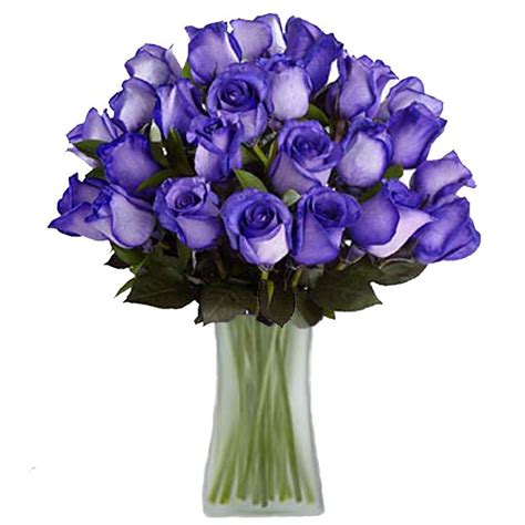 The Ultimate Bouquet Gorgeous Deep Purple Rose Bouquet In Clear Vase