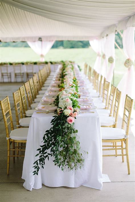 We Love These Beautiful Floral Arrangements With The Gold Chiavari