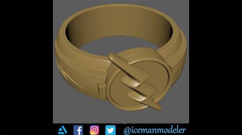 The Flash Ring For 3d Print Youtube