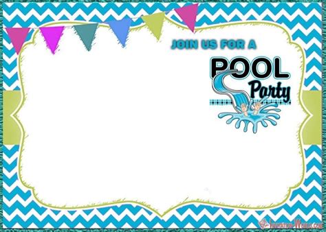 Blank Free Printable Pool Party Invitations Templates 2023 Template Printable