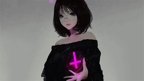 Download Wallpaper 2048x1152 Anime Girl Original Character Black