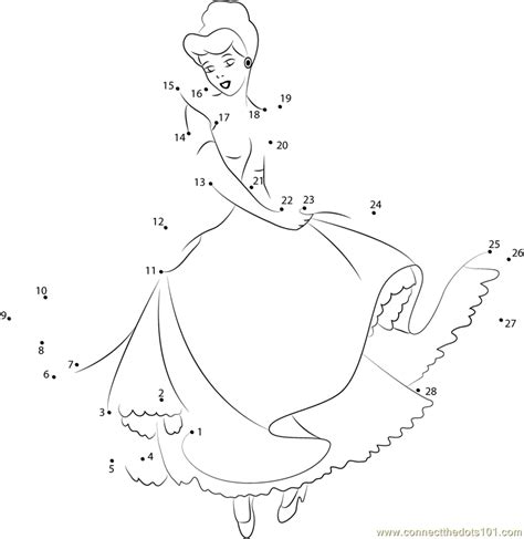 Cute Cinderella Dot To Dot Printable Worksheet Connect The Dots