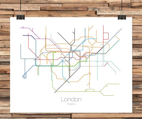 London Tube Map London Underground Map London Map Etsy London Tube