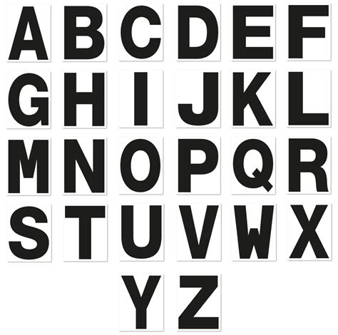 Self Adhesive Capital Alphabet Letters Stickers Permanent A Z Black