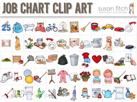Job Chart Chore Chart Clip Art Etsy Chore Chart Kids Chores For