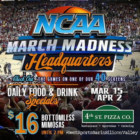 March Madness Viewing Party San Jose Ca At 4th Street Pizza Company