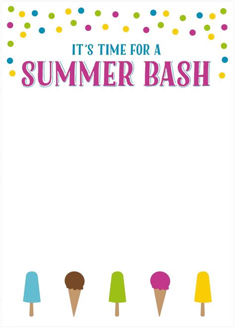 Free Printable Summer Party Invitations Template Printable Templates