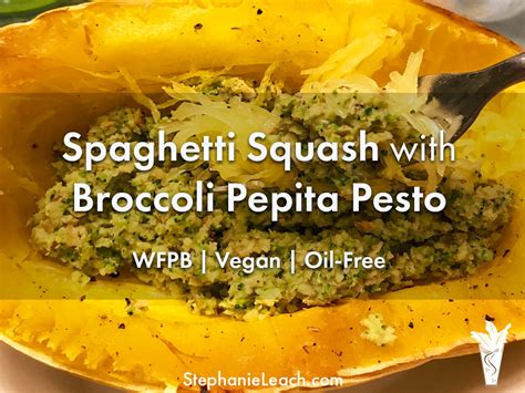 Spaghetti Squash With Vegan Broccoli Pepita Pesto