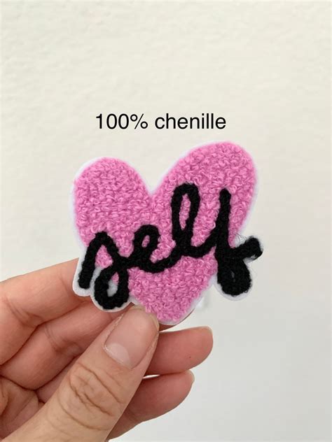 Self Love Pink Chenille Heart Embroidered Iron On Patch Etsy