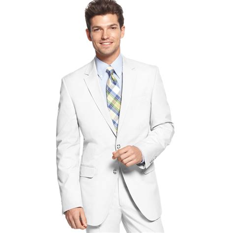 Tommy Hilfiger White Cotton Stretch Jacket Trim Fit In White For Men Lyst