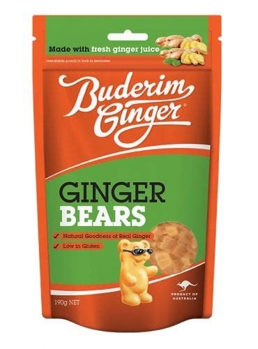 Ginger Bears 190g Buderim Ginger