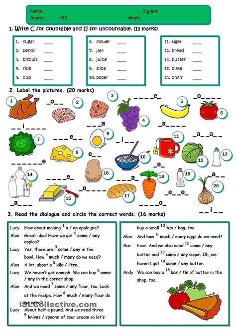 Count And Uncountable Nouns Worksheet All In One Photos