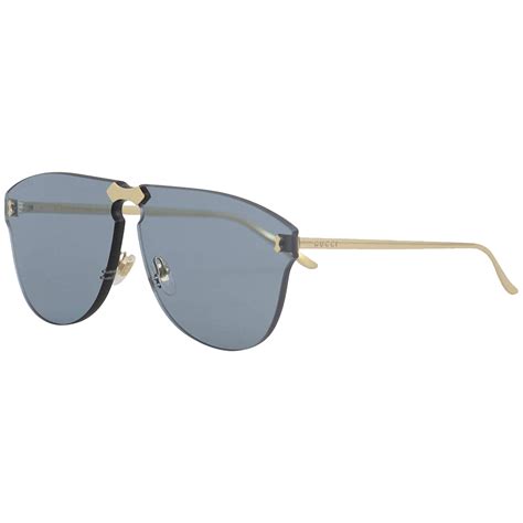 Gucci Rimless Gg0354s 003 Gold Metal Aviator Sunglasses