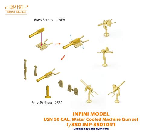 Usn 50 Caliber Water Cooled Machine Gun Set 25pcs
