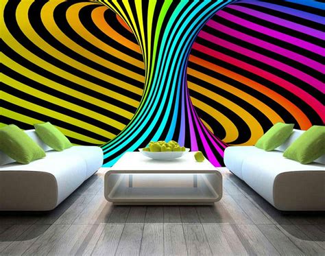 Multi Colored Spiral Patterned 3d Custom Wall Murals Wallpapers